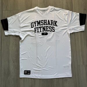 Mens Gymshark Oversized Varsity Tshirt White